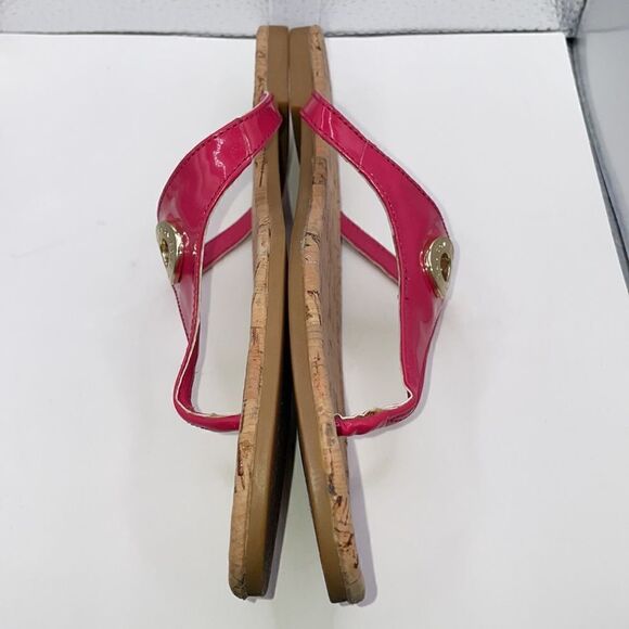 Cole Haan “Tabitha” Bright Pink & Gold Designed Thong Sandals (Size: 6.5) - Picture 9 of 11